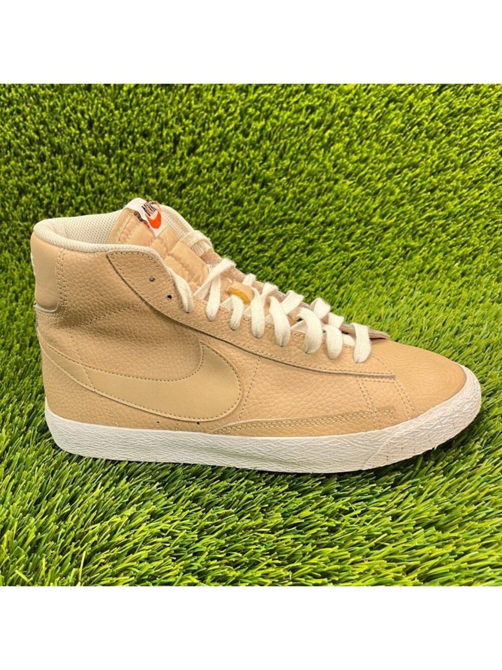Nike Blazer Mid Linen Boys Size 7Y Beige Running Walking Casual‎ Shoes Sneakers
